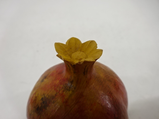  作家物　木彫　柘榴　香合